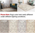 Turkish Rug Beige Brown Boho Living Room  Kitchen and Bedroom