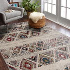 Modern Abstract Rug 4x6 Beige Cream Boho Modern  Living Room Kitchen and Bedroom Area Rug