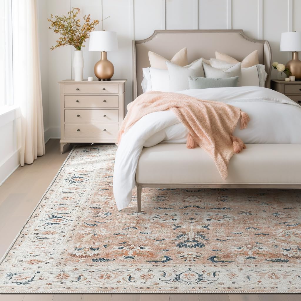 Vintage Beige Orange Rug Living Room  Kitchen and Bedroom