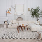 Boho Rug 4x6 High Quality Traditional White and Black Area Rug