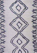 Shag Rug Boho 4x6 White and Grey Area Carpet 