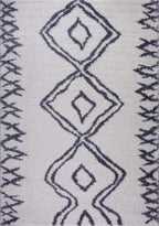 Shag Rug Boho 4x6 White and Grey Area Carpet 