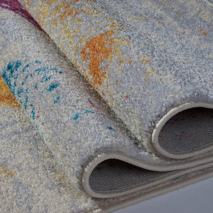 Modern Rug Abstract 4x6 Multicolor Area Rug