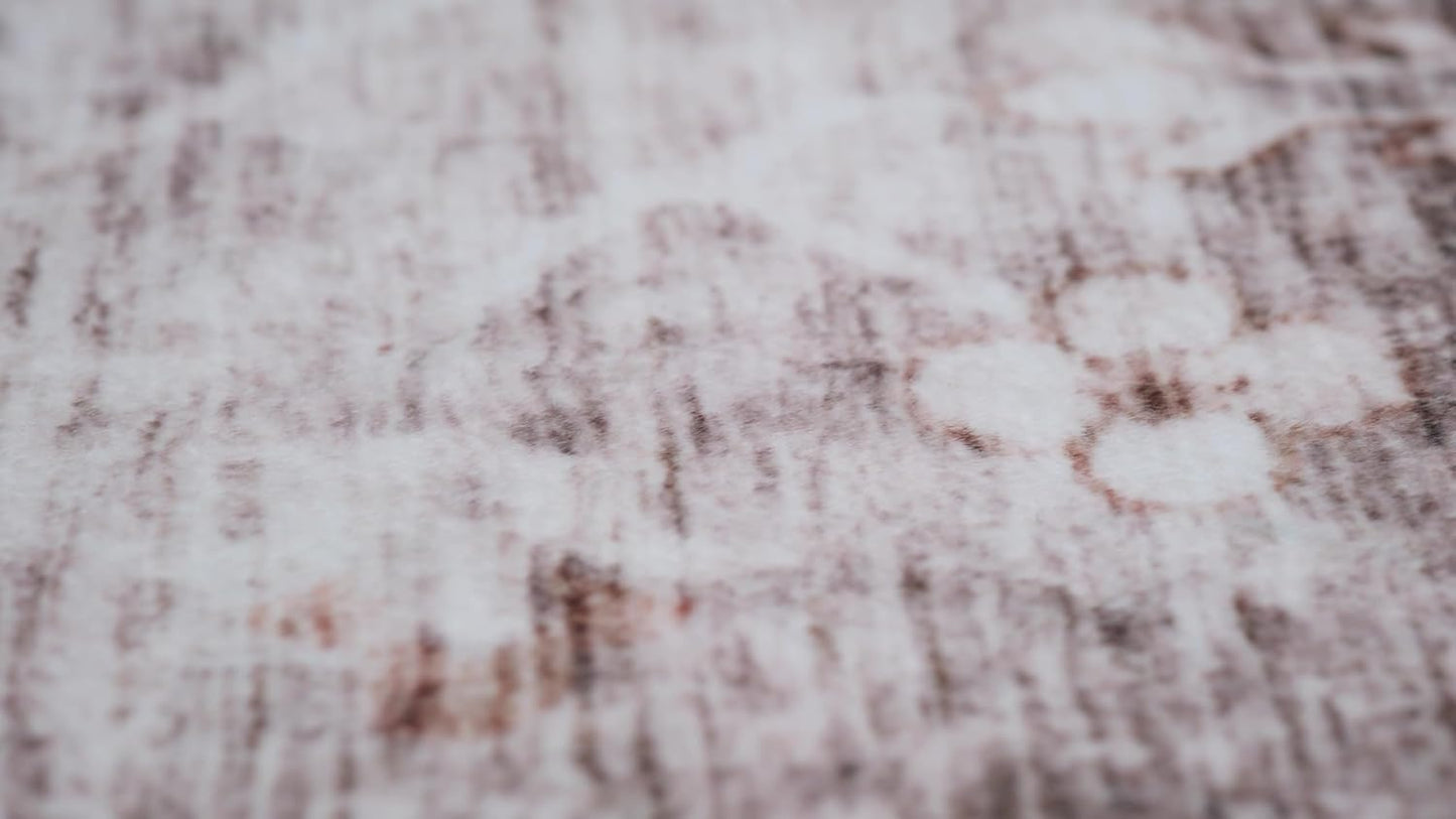 Artist Rug Collection Abstract Boho Brown Living Room Bedroom Area Rug - brch-0097