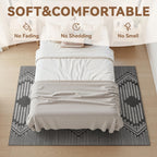 Grey Tufted Boho Geometric Washable Rug - Rugsco.ca