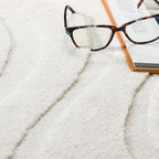 Pearl Cream Waves Washable Rug - Rugsco.ca