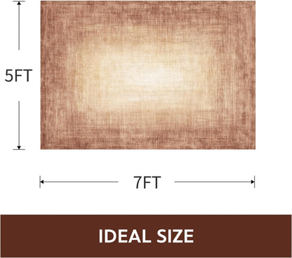 Modern Rug Red Abstract Non Slip Modern  Living Room Kitchen and Bedroom