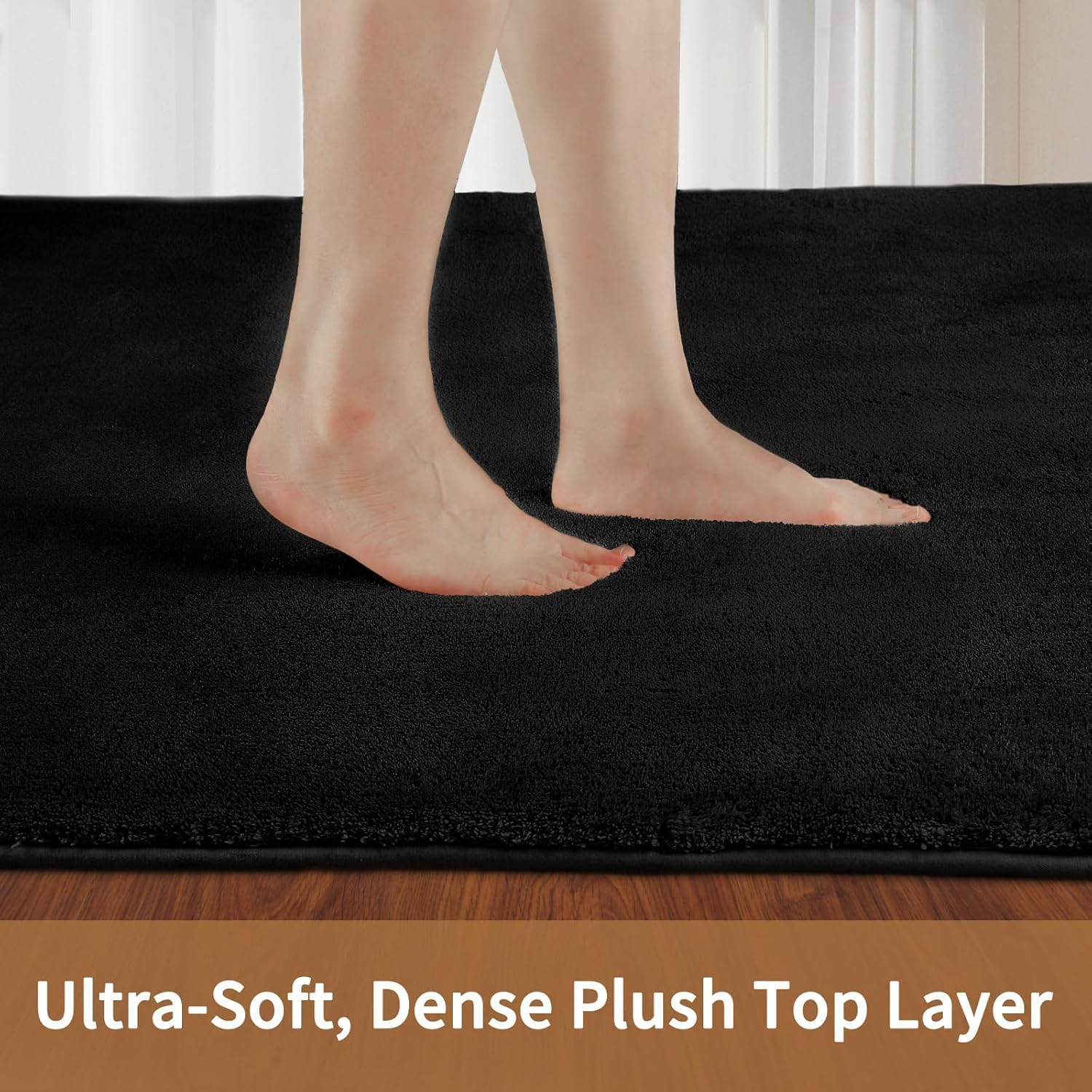 Shag Rug Extra Large Soft Fluffy Washable Area Rug Black
