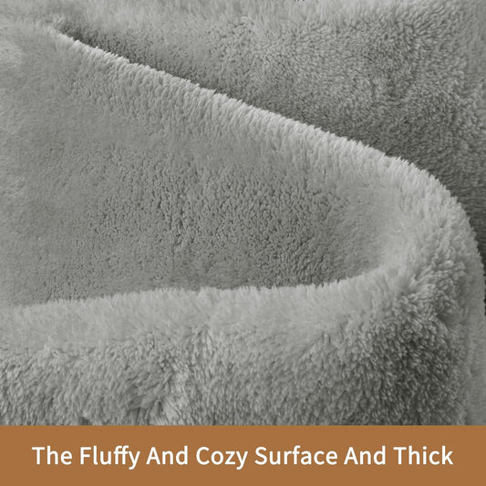 Shag Rug Extra Large Soft Fluffy Washable Area Rug Grey 