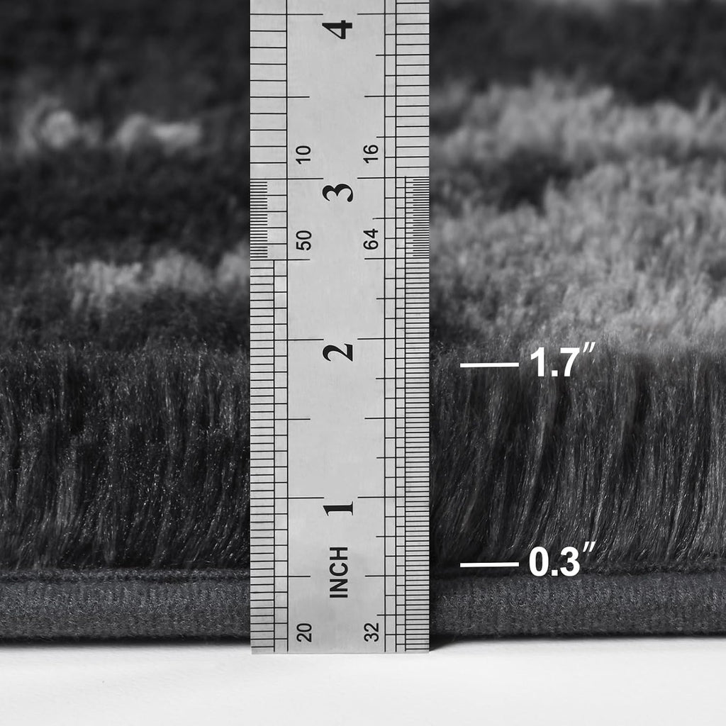Black Shag Rug, Fluffy and Extra Soft Area Rug - rgc002