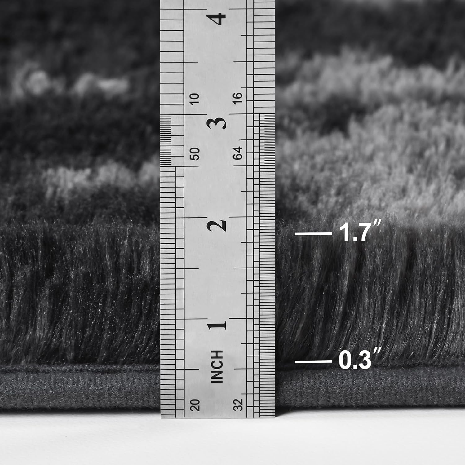 Black Shag Rug, Fluffy and Extra Soft Area Rug - rgc002