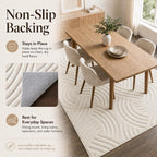 Velvet Crescent Cream Washable Rug - Rugsco.ca