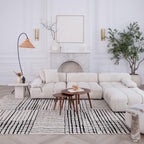 Boho Rug 4x6 High Quality Geometric White and Black Area Rug