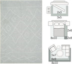 Boho Grey Non Slip Modern  Living Room Kitchen and Bedroom