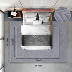 Velvet Grey Circles Washable Rug - Rugsco.ca