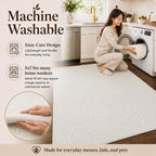 Crescent Cream Washable Rug - Rugsco.ca
