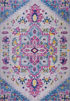 Joy Rug Collection Boho Floral Area Rug 5x7 Traditional Patterned Pink Multicolor Area Carpet