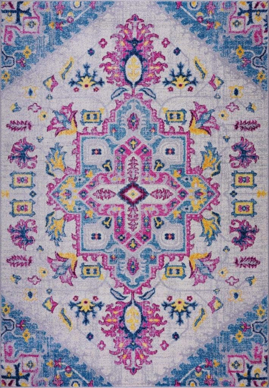 Joy Rug Collection Boho Floral Area Rug 5x7 Traditional Patterned Pink Multicolor Area Carpet