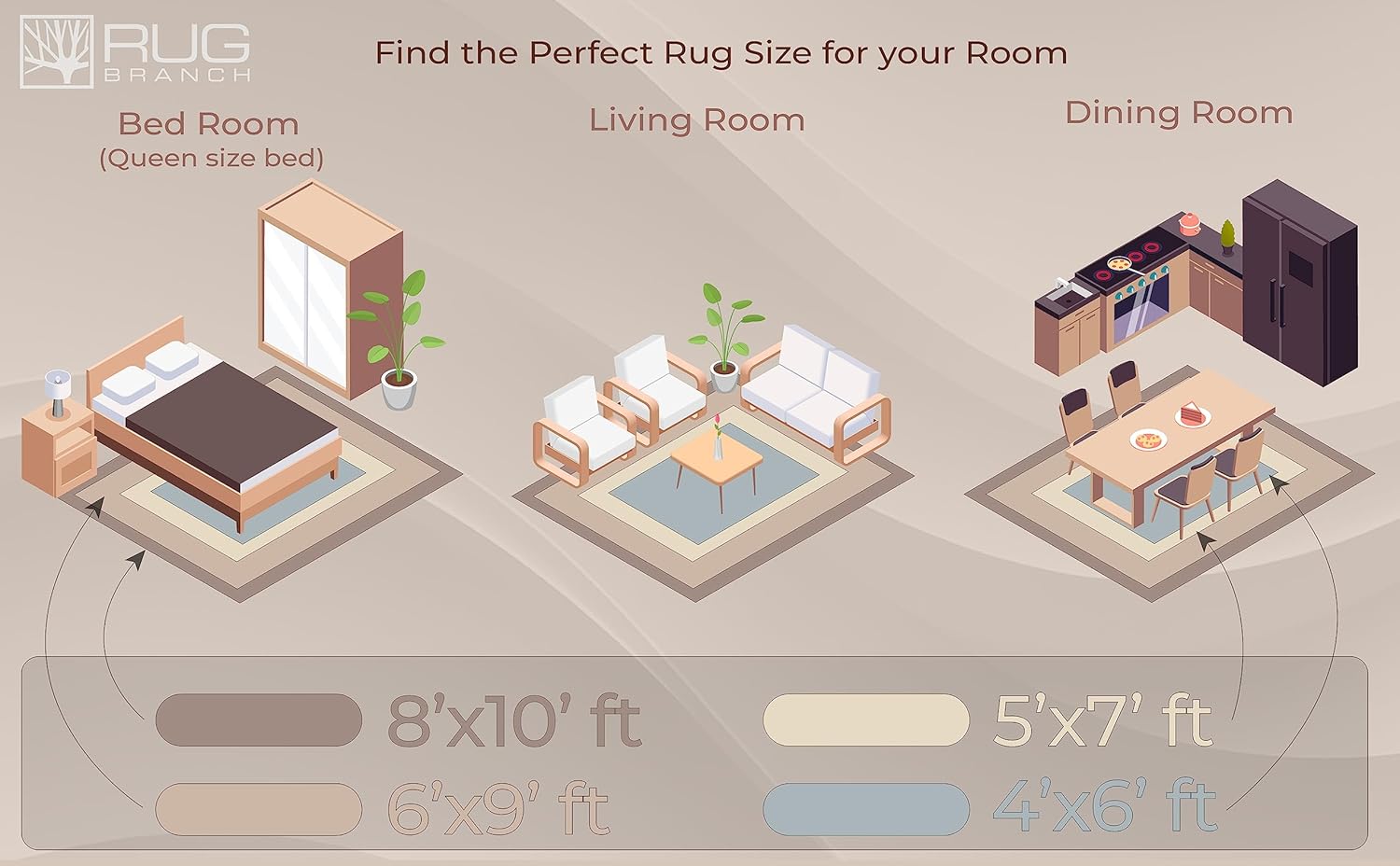 Modern Abstract Rug 4x6 Beige Cream Boho Modern  Living Room Kitchen and Bedroom Area Rug
