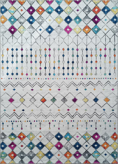 Modern Washable Rug Boho Inspired Non-Slip Multicolor Area Rug Carpet