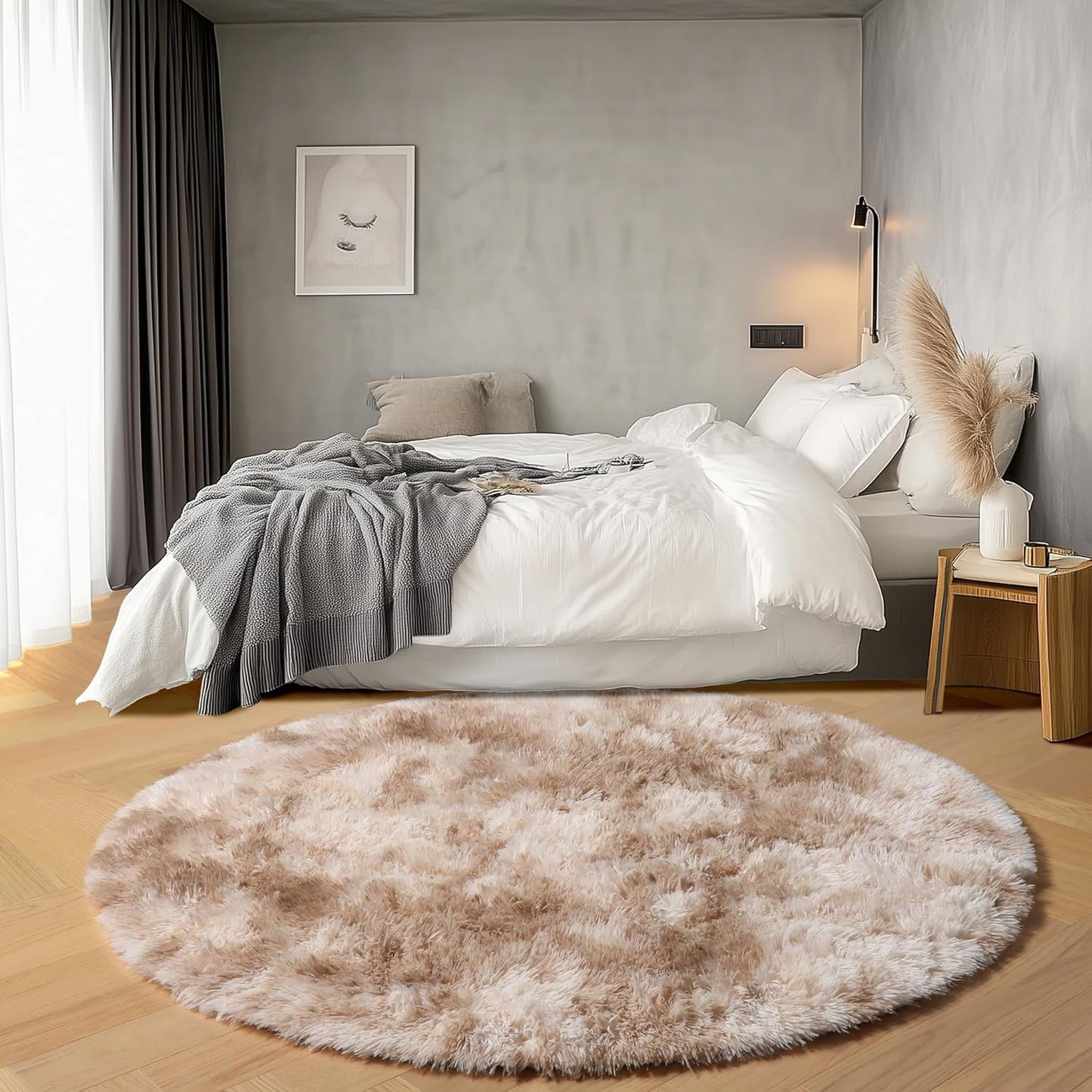 Round Fluffy Rugs Living Room & Bedroom Rug & Kids Room - rgc-00190