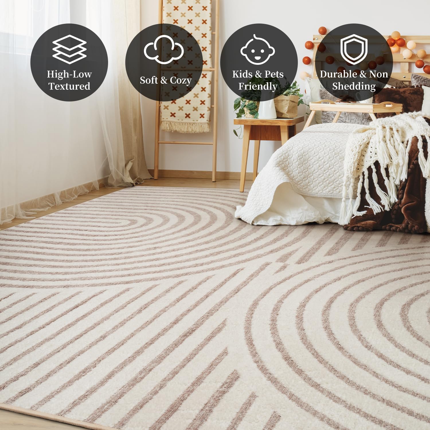 Beige Boho Rug Rusgco