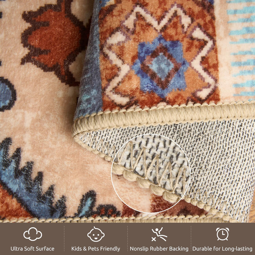 Multi Color Moroccan Boho Washable Rug - Rugsco.ca