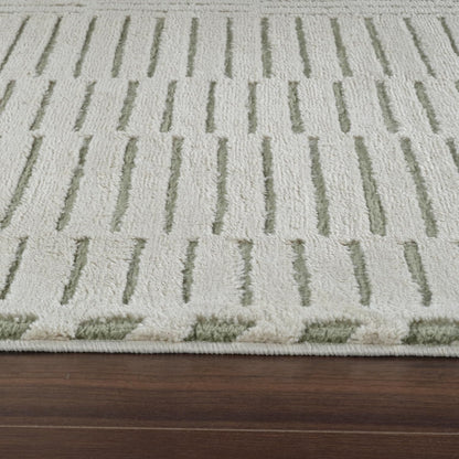 Boho Rug 4x6 High Quality Traditional White and Green Area Rug