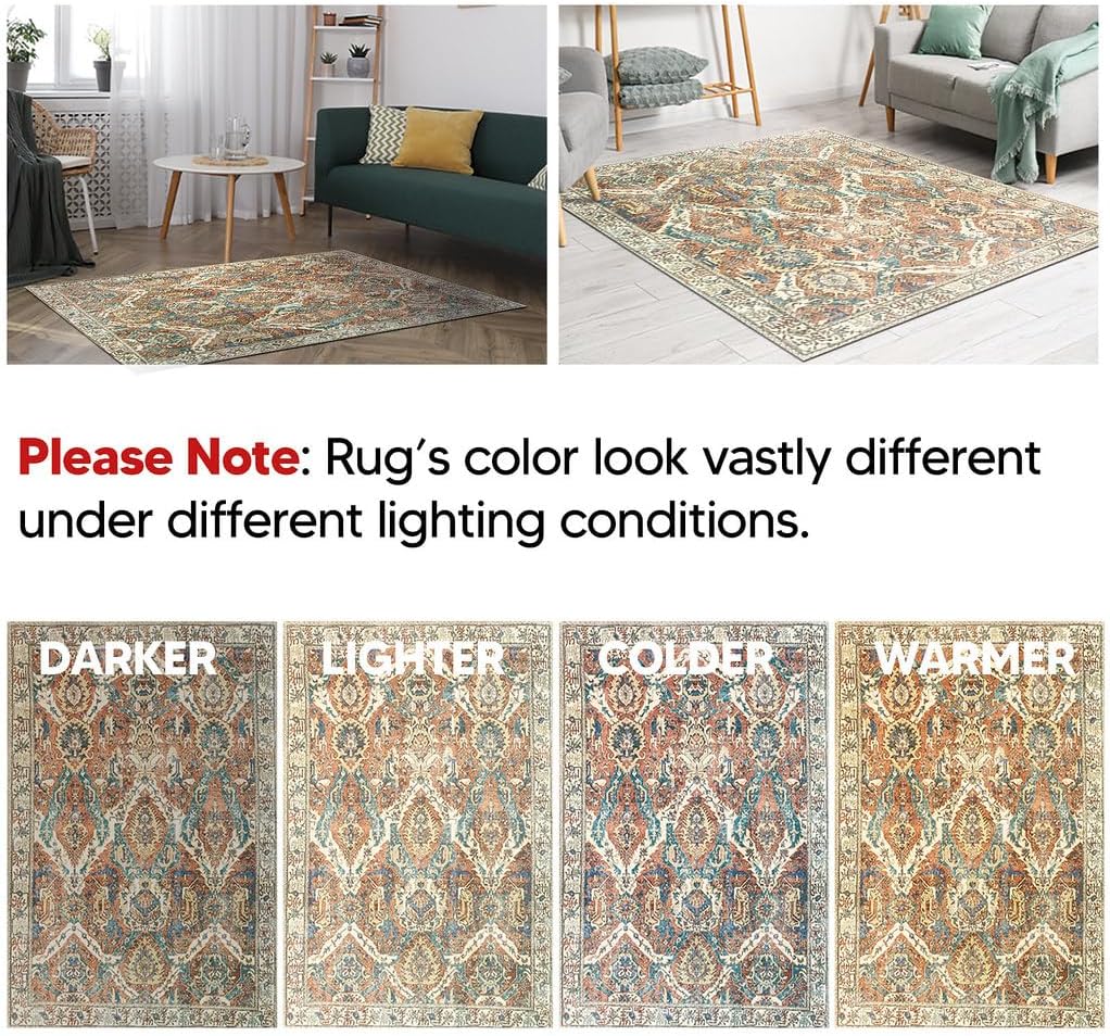 Turkish Floral Brown Blue Living Room  Kitchen and Bedroom