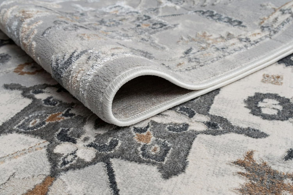 Persian Rug Boho Influenced Distressed Blue Grey  Area Rug