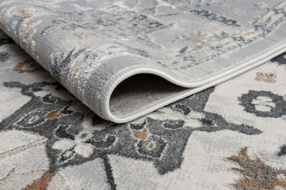 Persian Rug Boho Influenced Distressed Blue Grey  Area Rug