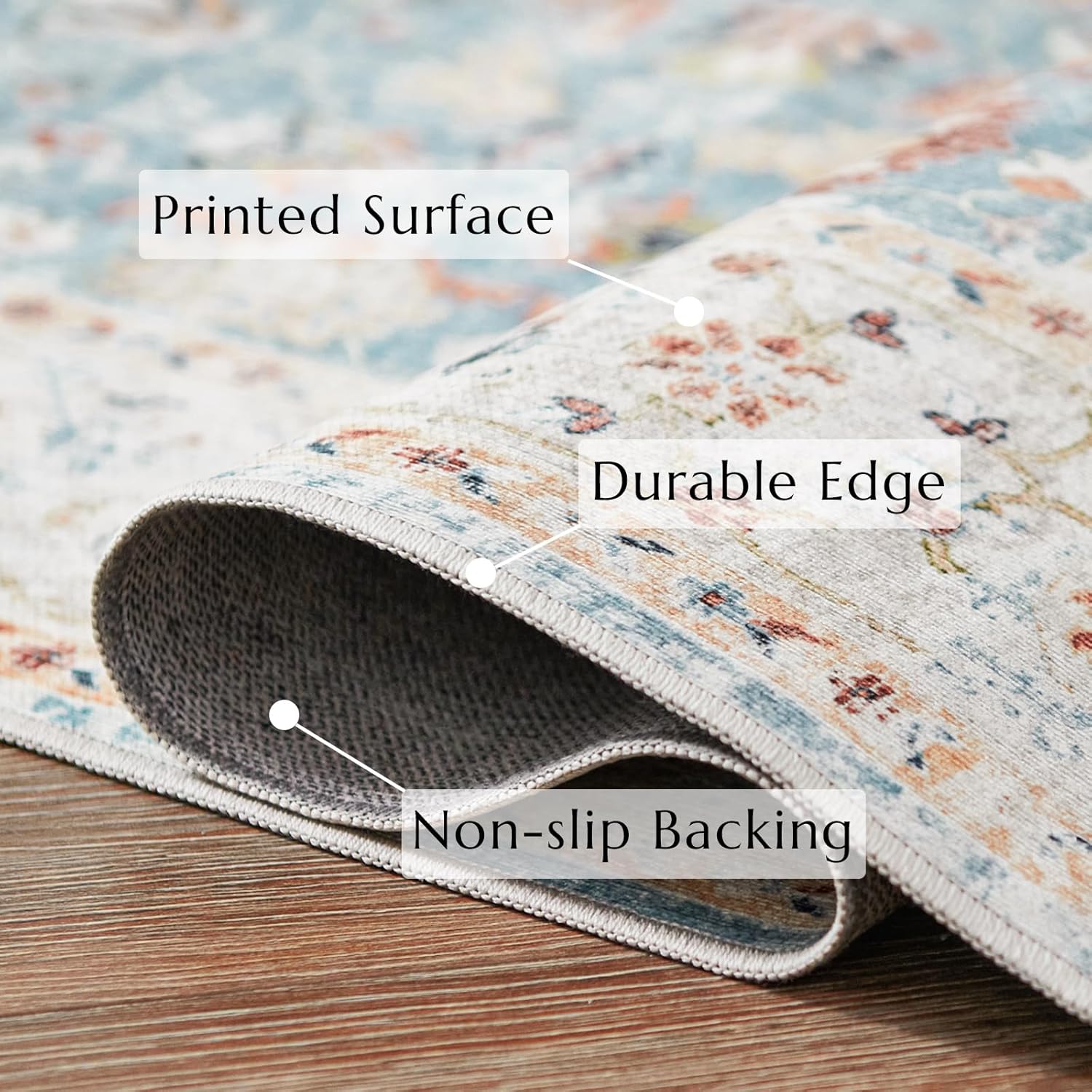 Vintage Blue Rug Living Room  Kitchen and Bedroom
