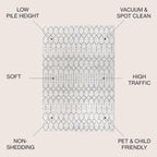 Bohemian Rug Classic 4x6 White and Grey Area Carpet