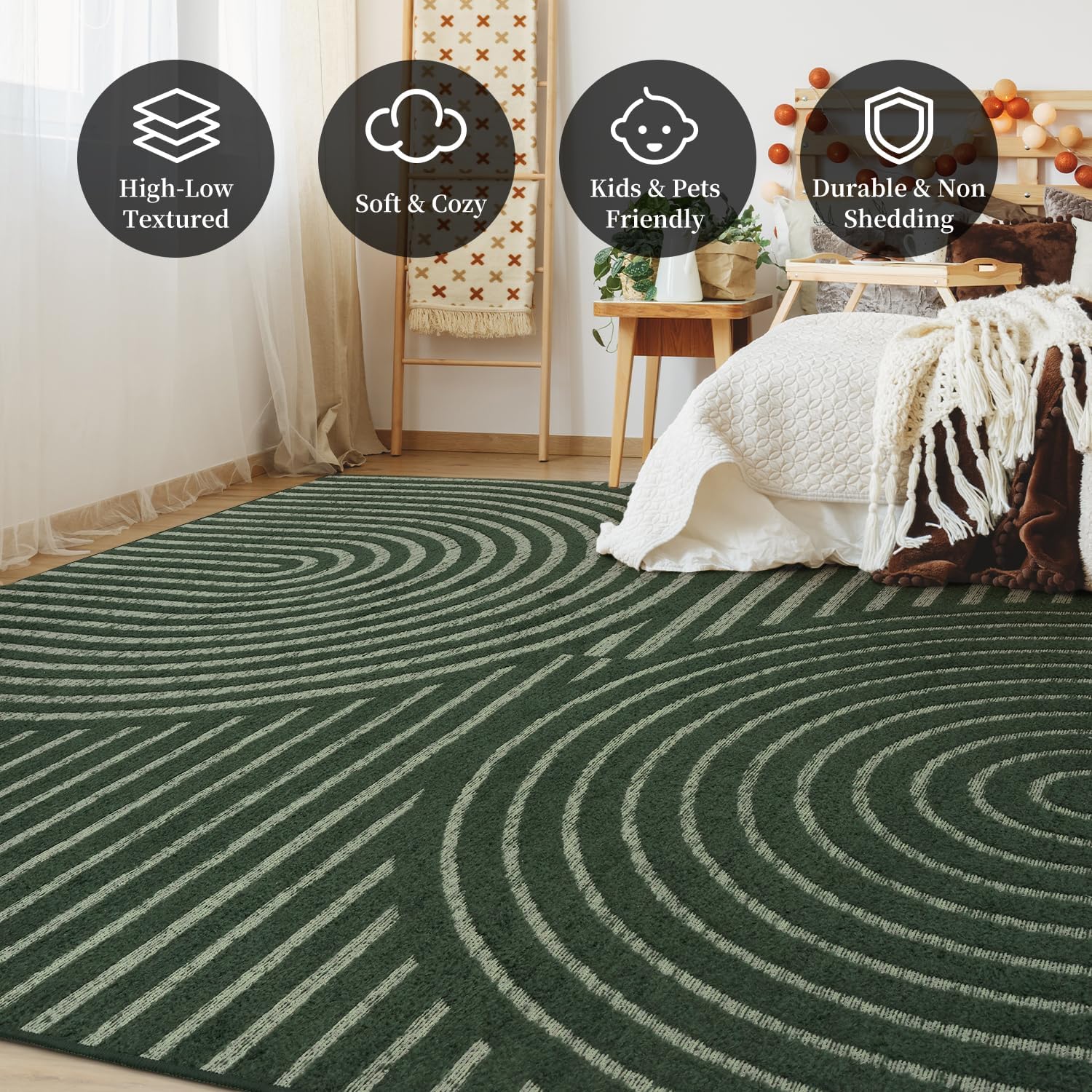 Green Boho Rug Rusgco