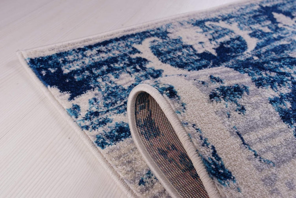 Joy Rug Collection Area Rug 5x7 Blue White Carpet 