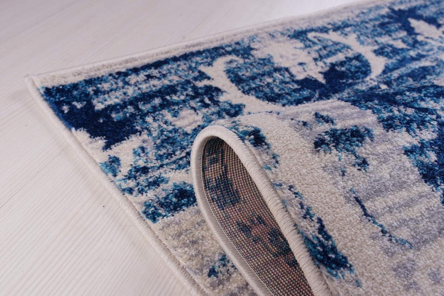 Joy Rug Collection Area Rug 5x7 Blue White Carpet 