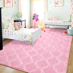 Pink And White Area Rug