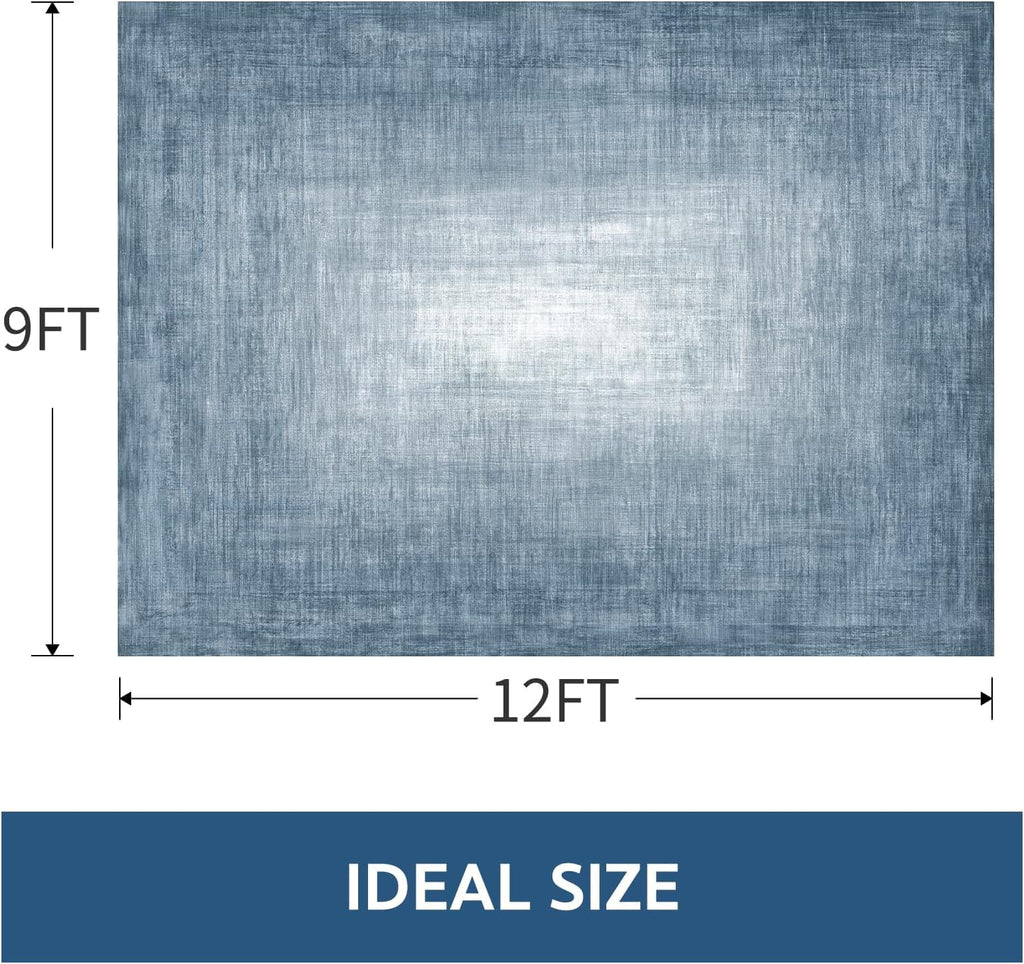 Modern Rug Blue  Abstract Non Slip Modern  Living Room Kitchen and Bedroom