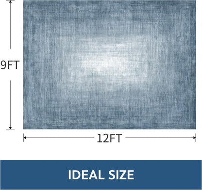 Modern Rug Blue  Abstract Non Slip Modern  Living Room Kitchen and Bedroom