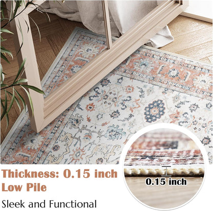 Vintage Orange Rug Living Room  Kitchen and Bedroom