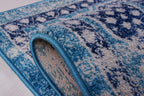 Joy Rug Collection Area Rug 5x7 Traditional Patterned Blue White Carpet  