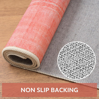 Modern Rug Pink  Abstract Non Slip Modern  Living Room Kitchen and Bedroom
