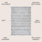 Bohemian Rug Classic 4x6 White and Blue Area Carpet