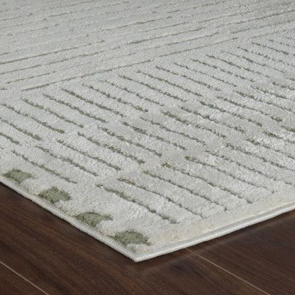 Boho Rug 4x6 High Quality Traditional White and Green Area Rug