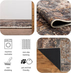 Turkish Rug Ethnic Patterned Grey Copper Boho Living Room  Kitchen and Bedroom