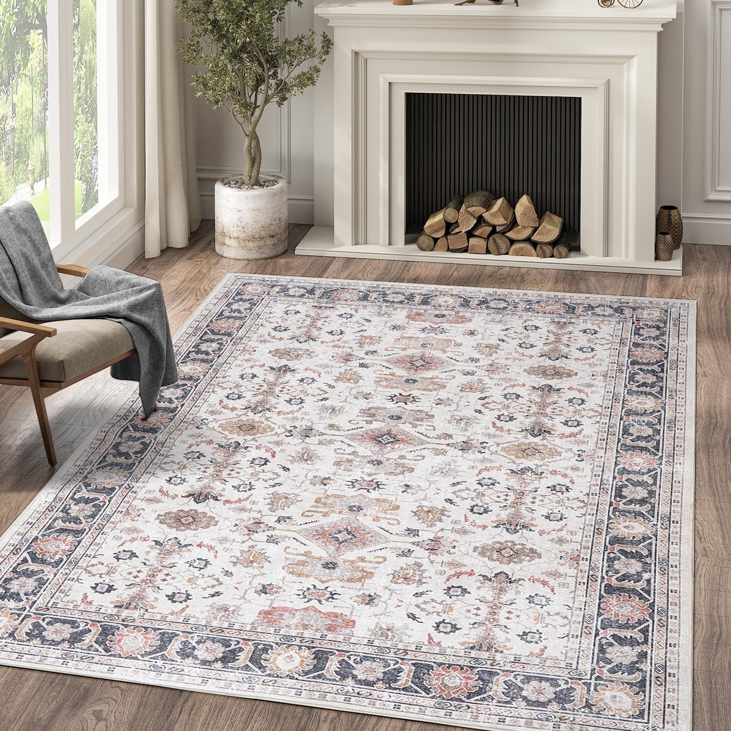 Vintage Beige Rug Living Room  Kitchen and Bedroom