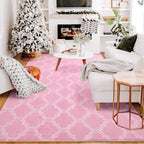 Pink And White Area Rug