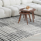 Boho Rug 4x6 High Quality Geometric White and Black Area Rug