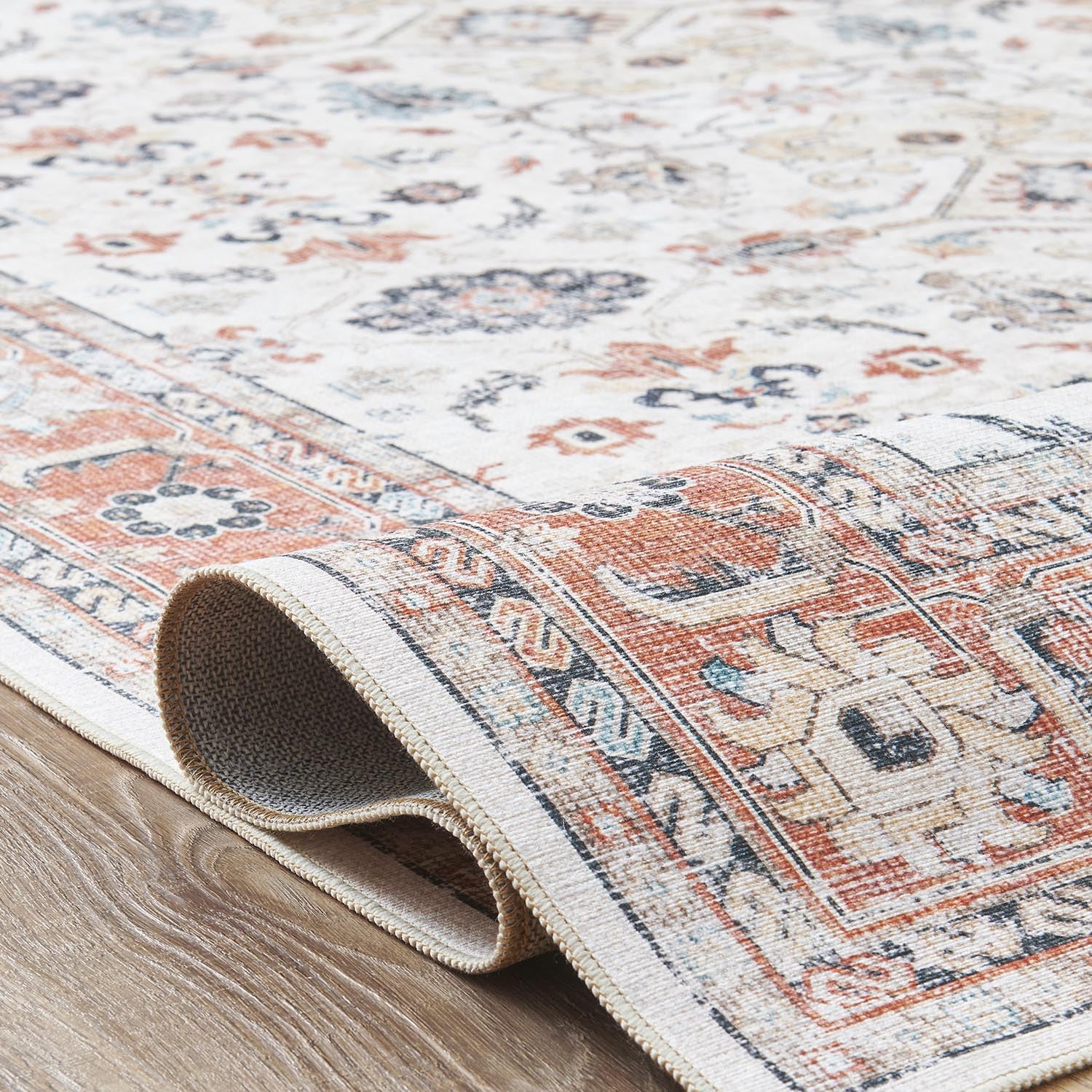 Vintage Orange Rug Living Room  Kitchen and Bedroom