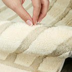 Velvet Cream Beige Circles Washable Rug - Rugsco.ca
